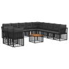 vidaXL Conjunto de sof&aacute;s de exterior 12 uds. Negro y Gris oscuro