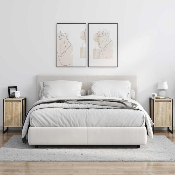 vidaXL Mesa de Noche Sonoma 39,5 x 30 x 50 cm Madera contrachapada