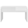 vidaXL Mesa de centro madera contrachapada blanco brillante 68x50x38cm
