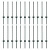 vidaXL Postes de cerca Manual 22 pcs Verde 100 cm Acero