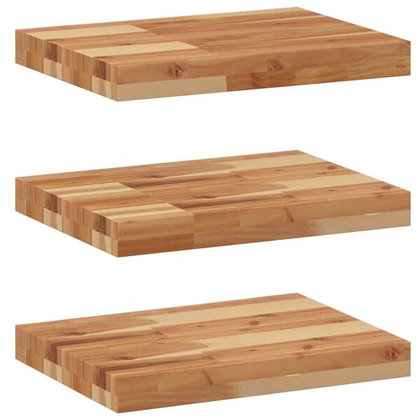 vidaXL Estante flotante 3 uds madera acacia acabado aceite 40x30x4 cm
