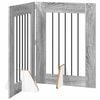 vidaXL Puerta para perros plegable con soportes 2 uds. Sonoma gris