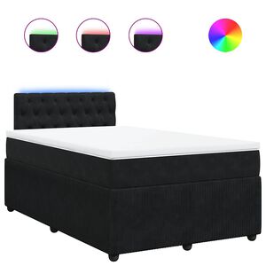 vidaXL Cama box spring con colch&oacute;n terciopelo negro 120x190 cm