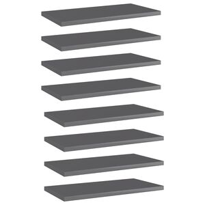 vidaXL Estante estanter&iacute;a 8 uds contrachapada gris brillo 40x20x1,5 cm