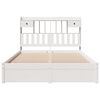 vidaXL Cama con estanter&iacute;a sin colch&oacute;n madera maciza blanca 140x200 cm