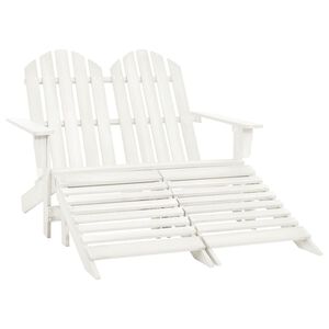 vidaXL Silla Adirondack de jard&iacute;n 2 plazas madera maciza abeto blanco