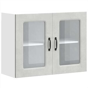 vidaXL Armario pared cocina puerta de cristal Kalmar gris hormig&oacute;n