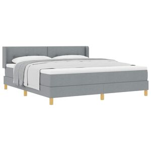 vidaXL Cama con Somier con colch&oacute;n Gris claro 180 x 200 cm tela