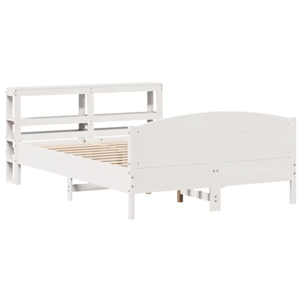 vidaXL Estructura de cama sin colch&oacute;n madera de pino blanca 120x200 cm
