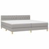 vidaXL Cama box spring con colch&oacute;n tela gris claro 200x200 cm