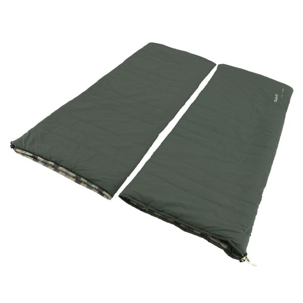 Outwell Saco de dormir doble Camper Lux cremallera izquierda verde