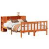vidaXL Cama con estantería sin colchón madera maciza marrón 140x200 cm