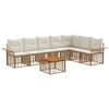 vidaXL Conjunto de sof&aacute;s de exterior 8 uds. 7 plaza Natural y Crema