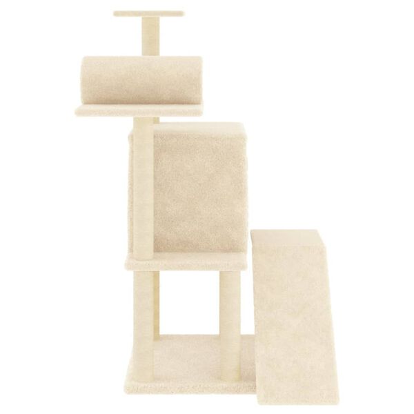 vidaXL Rascador para gatos con postes de sisal color crema 110,5 cm