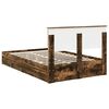 vidaXL Cama con almacenamiento con cabecera Roble ahumado 120 x 190 cm