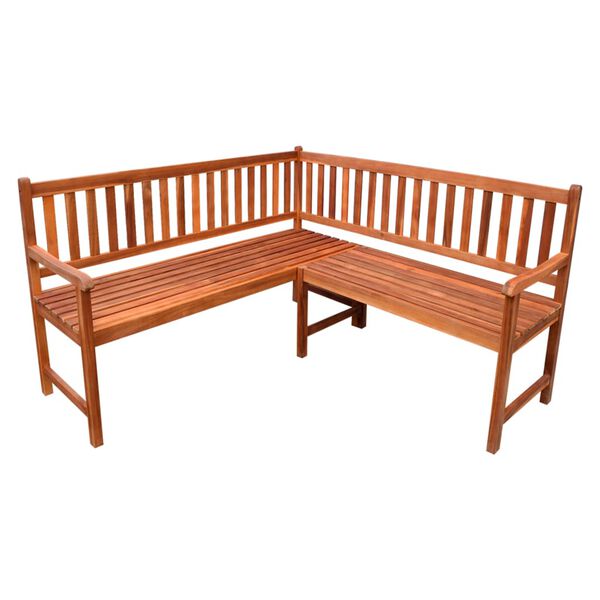 vidaXL Banco esquinero de jard&iacute;n y cojines madera maciza acacia 150 cm