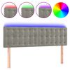 vidaXL Cabecero con LED de terciopelo gris claro 144x5x78/88 cm