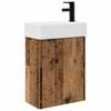 vidaXL M&oacute;dulo de ba&ntilde;o con grifer&iacute;a Madera envejecida