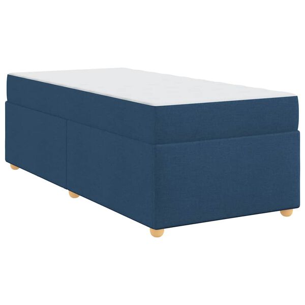 vidaXL Estructura de cama con colchón Azul 80 x 200 cm tela