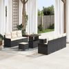 vidaXL Conjunto de sof&aacute;s de jard&iacute;n 10 pcs Negro rat&aacute;n sint&eacute;tico