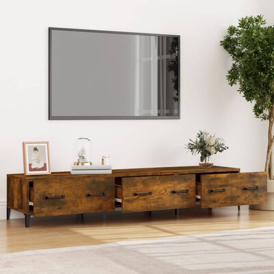 vidaXL Mueble de TV madera contrachapada roble ahumado 150x34,5x30 cm