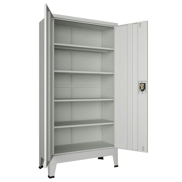 vidaXL Armario de oficina con 2 puertas acero 90x40x180 cm gris