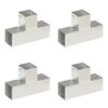 vidaXL Conectores de postes en T 4 uds metal galvanizado 91x91 mm