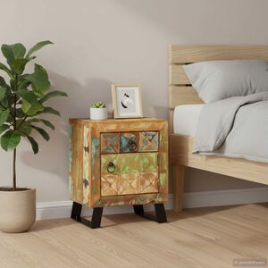 vidaXL Mesita de noche de madera maciza reciclada 40x30x50 cm