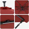 vidaXL Parasol de cantilever tipo plátano Terracota 294 x 294 x 248 cm