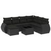 vidaXL Set de sof&aacute;s de jard&iacute;n 8 piezas y cojines rat&aacute;n sint&eacute;tico negro