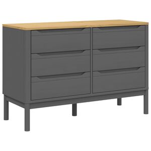 vidaXL C&oacute;moda cajonera FLORO madera maciza de pino gris