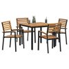 vidaXL Conjunto de Comedor de Jard&iacute;n 5 pcs Negro