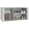 vidaXL Mueble zapatero madera contrachapada gris hormigón 100x35x45 cm