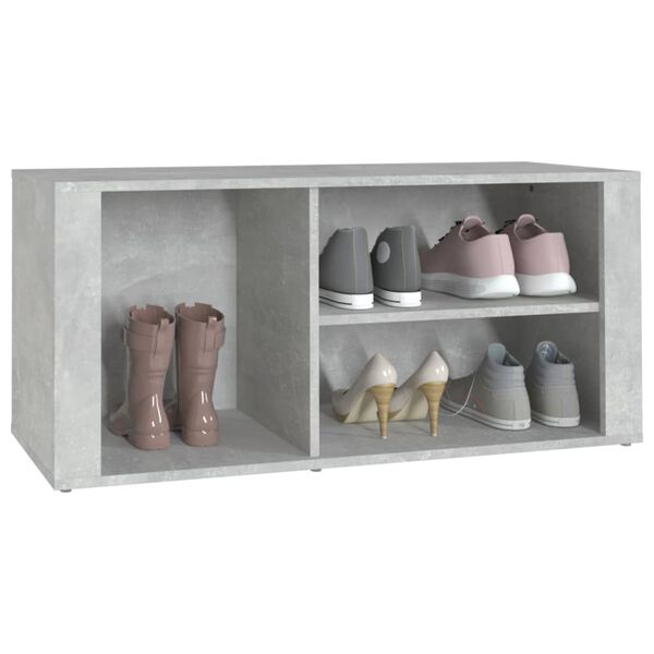 vidaXL Mueble zapatero madera contrachapada gris hormigón 100x35x45 cm