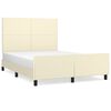 vidaXL Estructura de cama sin colch&oacute;n cuero sint&eacute;tico crema 140x190 cm
