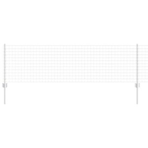 vidaXL Valla con Poste Plateado