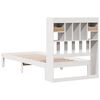 vidaXL Cama con estanter&iacute;a sin colch&oacute;n madera maciza blanca 75x190 cm