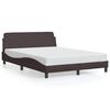 vidaXL Estructura de cama Dover tela marr&oacute;n oscuro 120x200 cm