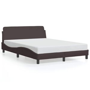 vidaXL Estructura de cama Dover tela marr&oacute;n oscuro 120x200 cm