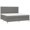vidaXL Cama box spring con colch&oacute;n tela gris oscuro 200x200 cm
