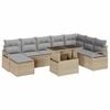 vidaXL Conjunto de sof&aacute; de jard&iacute;n 9 uds. Beige y Gris Claro
