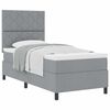 vidaXL Cama tipo Box Spring con cabecera Gris Claro 90 x 190 cm tela