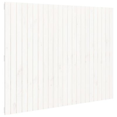 vidaXL Cabecero cama de pared madera maciza pino blanco 146,5x3x110 cm