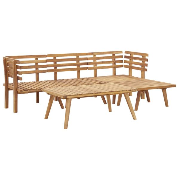 vidaXL Juego de muebles de jardín 5 pzas madera maciza de acacia