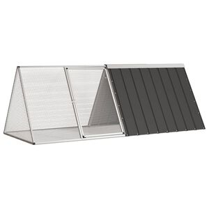 vidaXL Jaula de conejos acero galvanizado antracita 201,5x80,5x71 cm