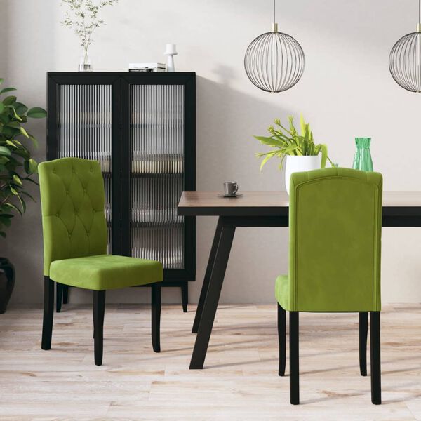 vidaXL Sillas de comedor 2 unidades de terciopelo verde claro
