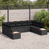 vidaXL Conjunto de sof&aacute;s de jard&iacute;n 5 pcs Negro Rat&aacute;n sint&eacute;tico