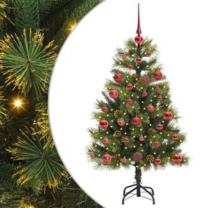 vidaXL &Aacute;rbol de Navidad artificial con ramas plegables y conos 120 cm