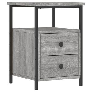 vidaXL Mesita de noche madera de ingenier&iacute;a gris Sonoma 34x35,5x50 cm