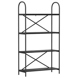 vidaXL Estante de libros 4 niveles 80 x 30 x 146 cm Roble Negro